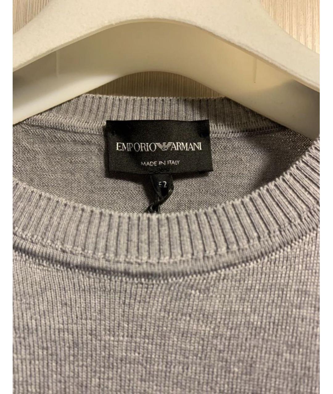 EMPORIO ARMANI Серый шерстяной джемпер / свитер, фото 4