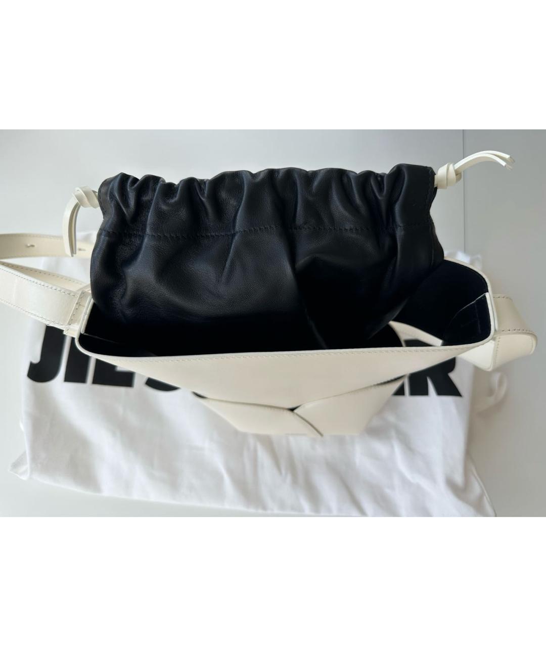JIL SANDER Бежевая кожаная сумка через плечо, фото 4