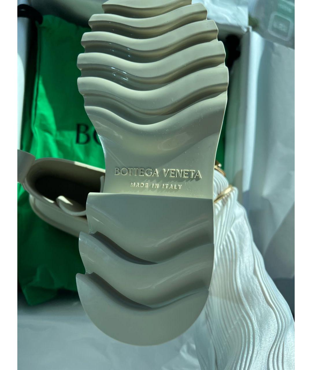BOTTEGA VENETA Бежевые резиновые ботинки, фото 4