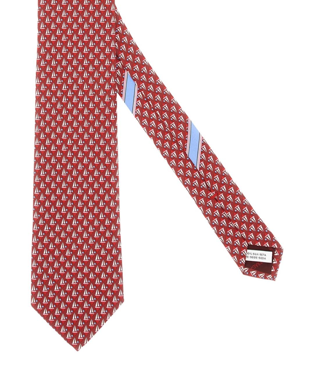 FERRAGAMO Красный шелковый галстук, фото 2
