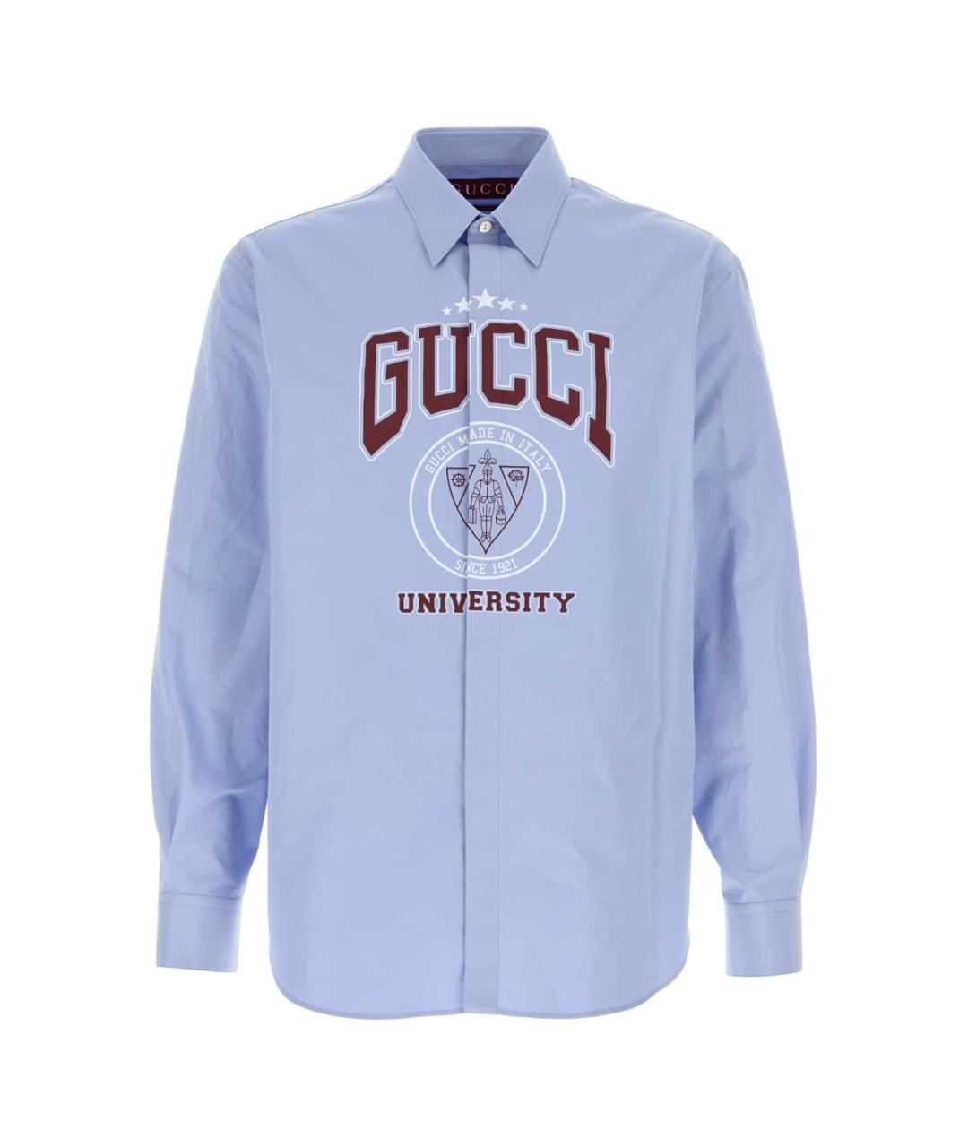 GUCCI Голубая хлопковая кэжуал рубашка, фото 1