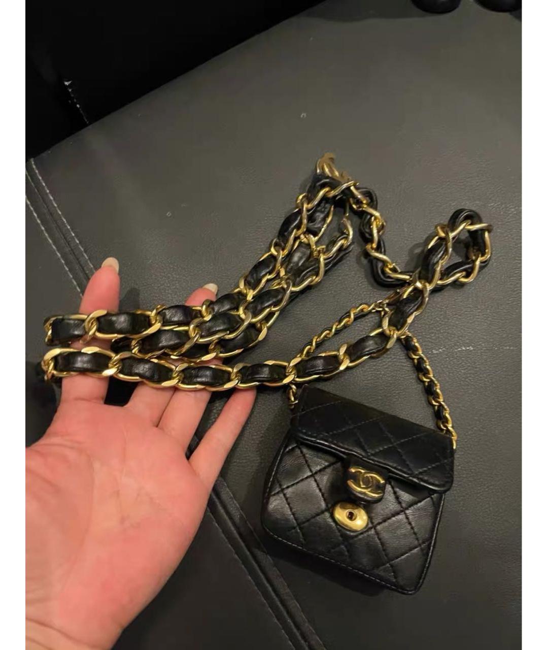 CHANEL Черная кожаная поясная сумка, фото 3