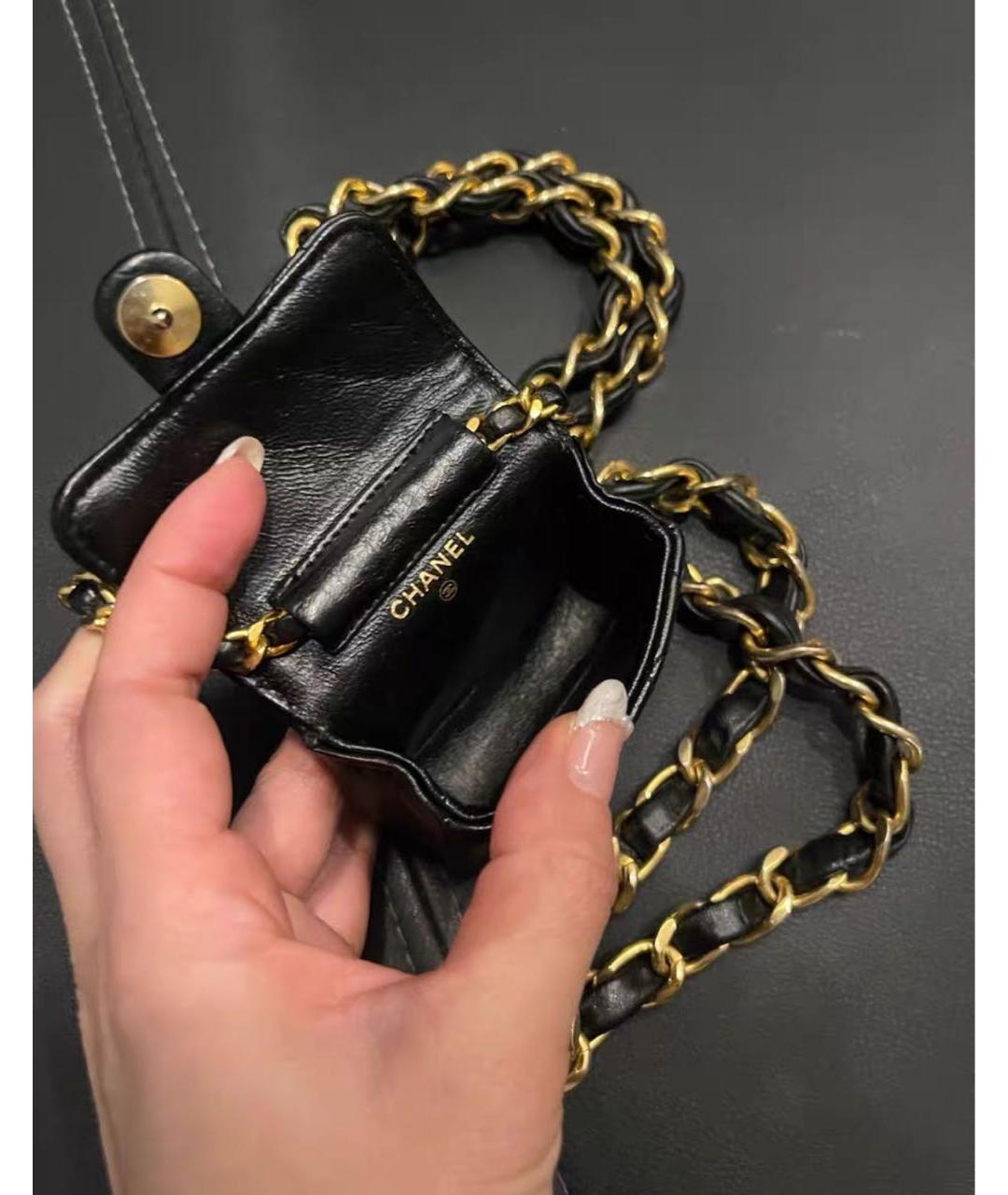 CHANEL Черная кожаная поясная сумка, фото 8