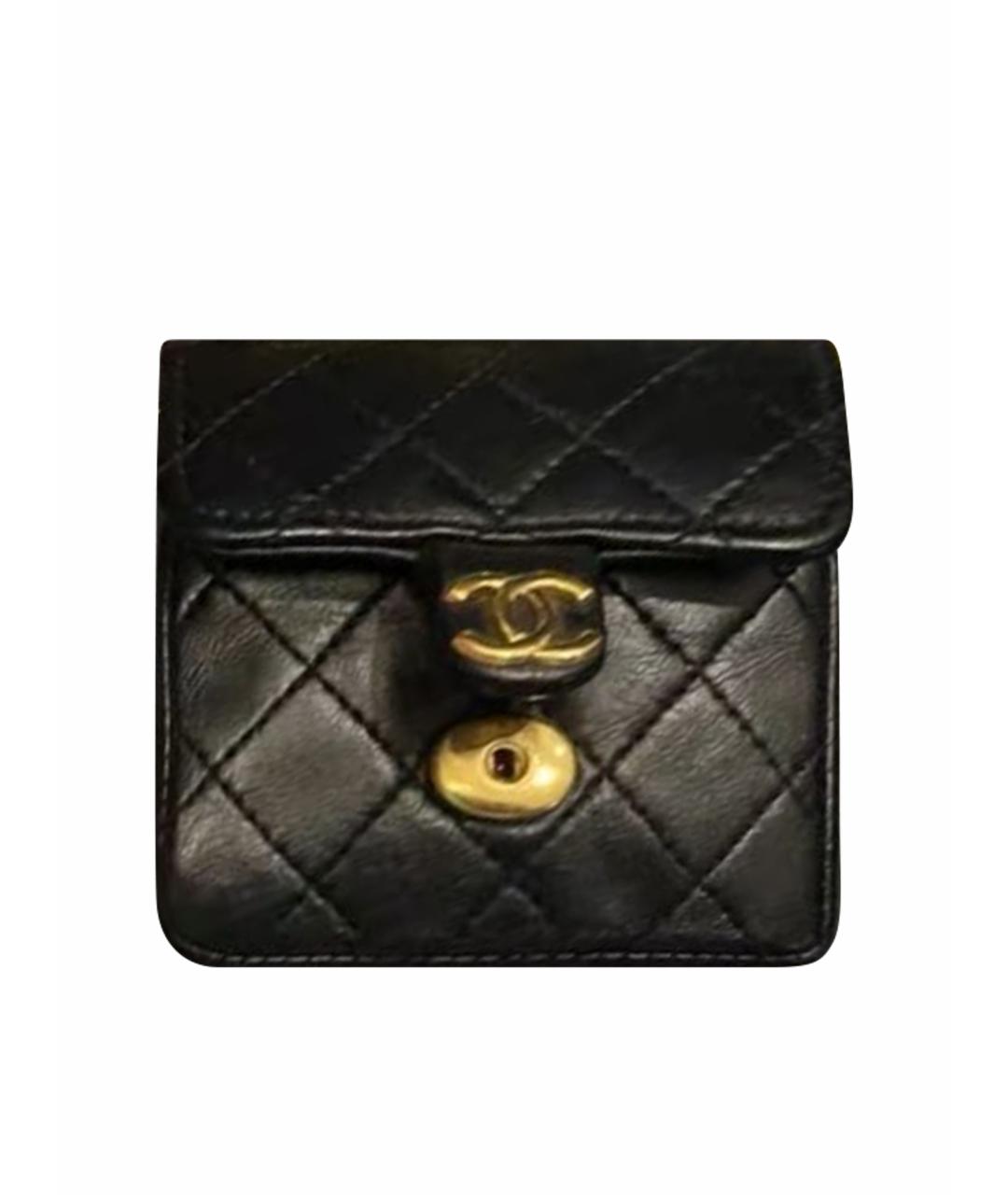CHANEL Черная кожаная поясная сумка, фото 1