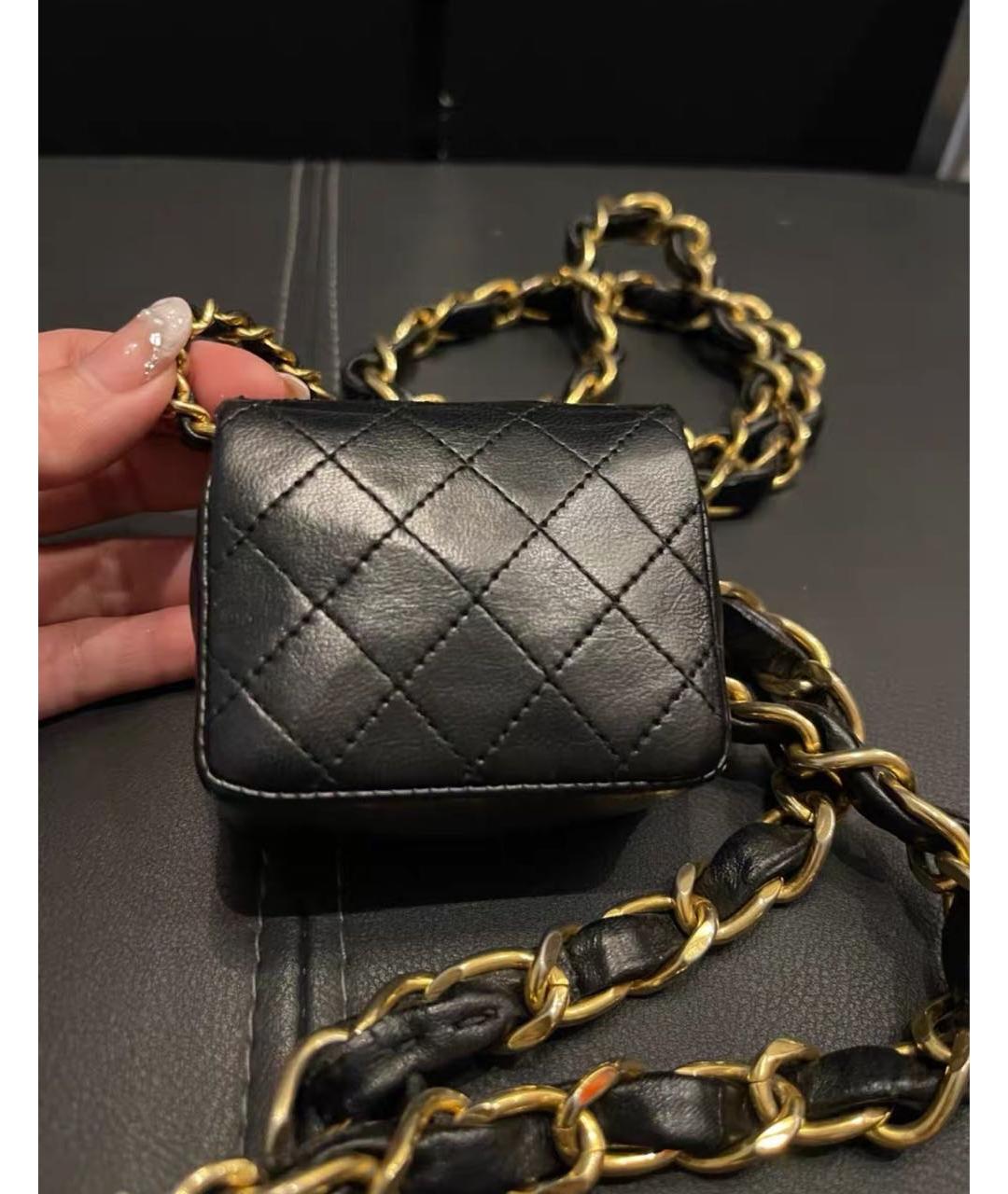 CHANEL Черная кожаная поясная сумка, фото 5