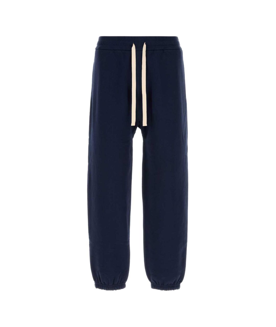 JIL SANDER Синие хлопковые повседневные брюки, фото 1