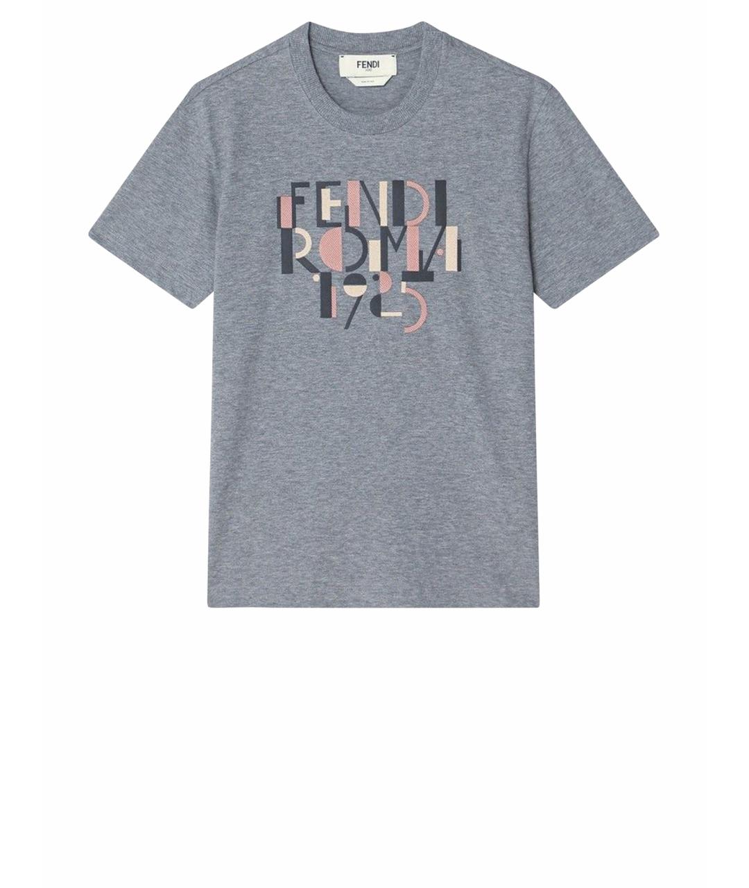 FENDI Серая хлопковая футболка, фото 1
