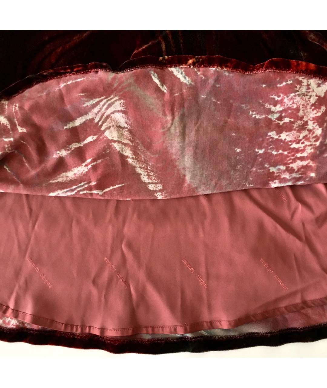 ANGELO MARANI Бордовая велюровая юбка миди, фото 7