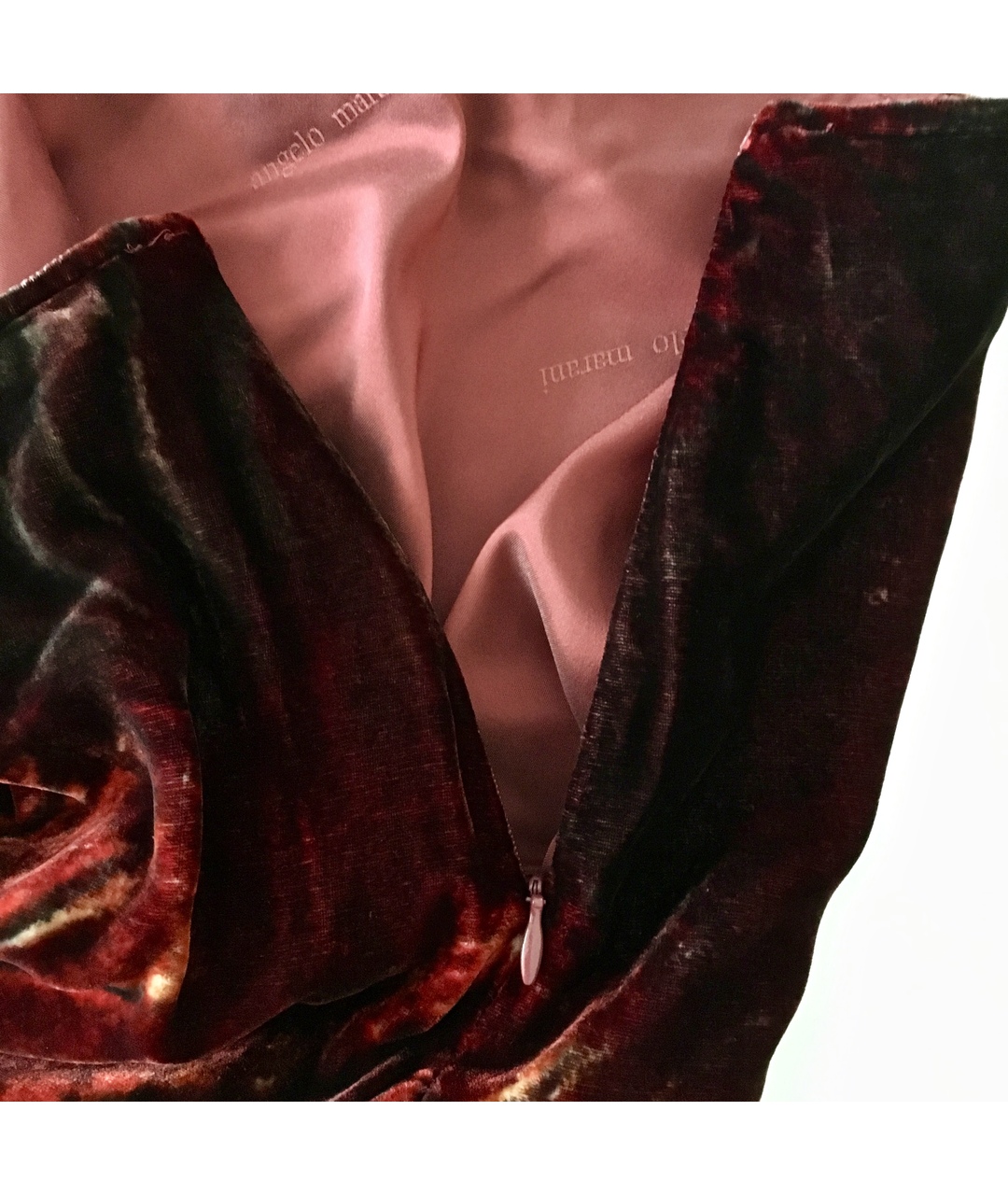 ANGELO MARANI Бордовая велюровая юбка миди, фото 6