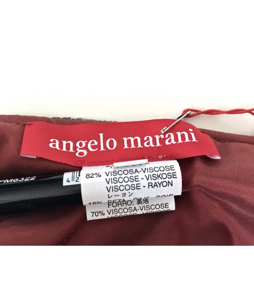 ANGELO MARANI Бордовая велюровая юбка миди, фото 8