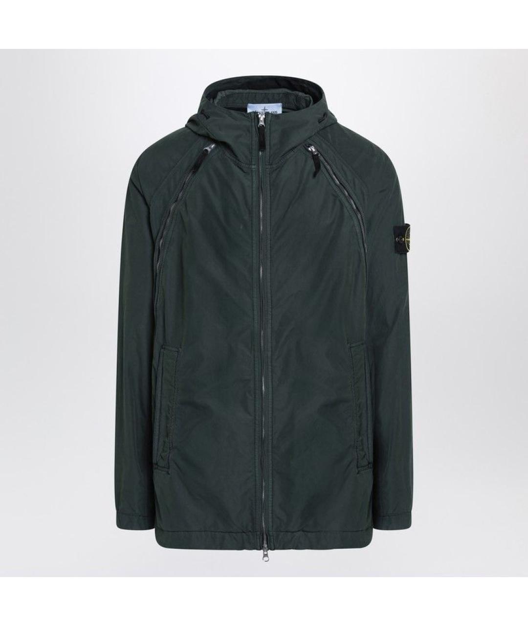 STONE ISLAND Зеленая полиэстеровая куртка, фото 3