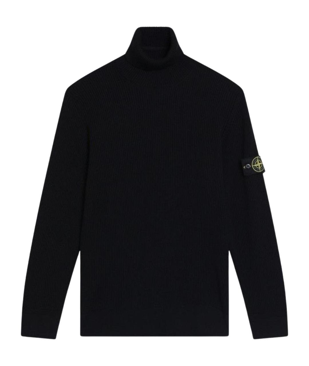 STONE ISLAND Черный шерстяной джемпер / свитер, фото 1