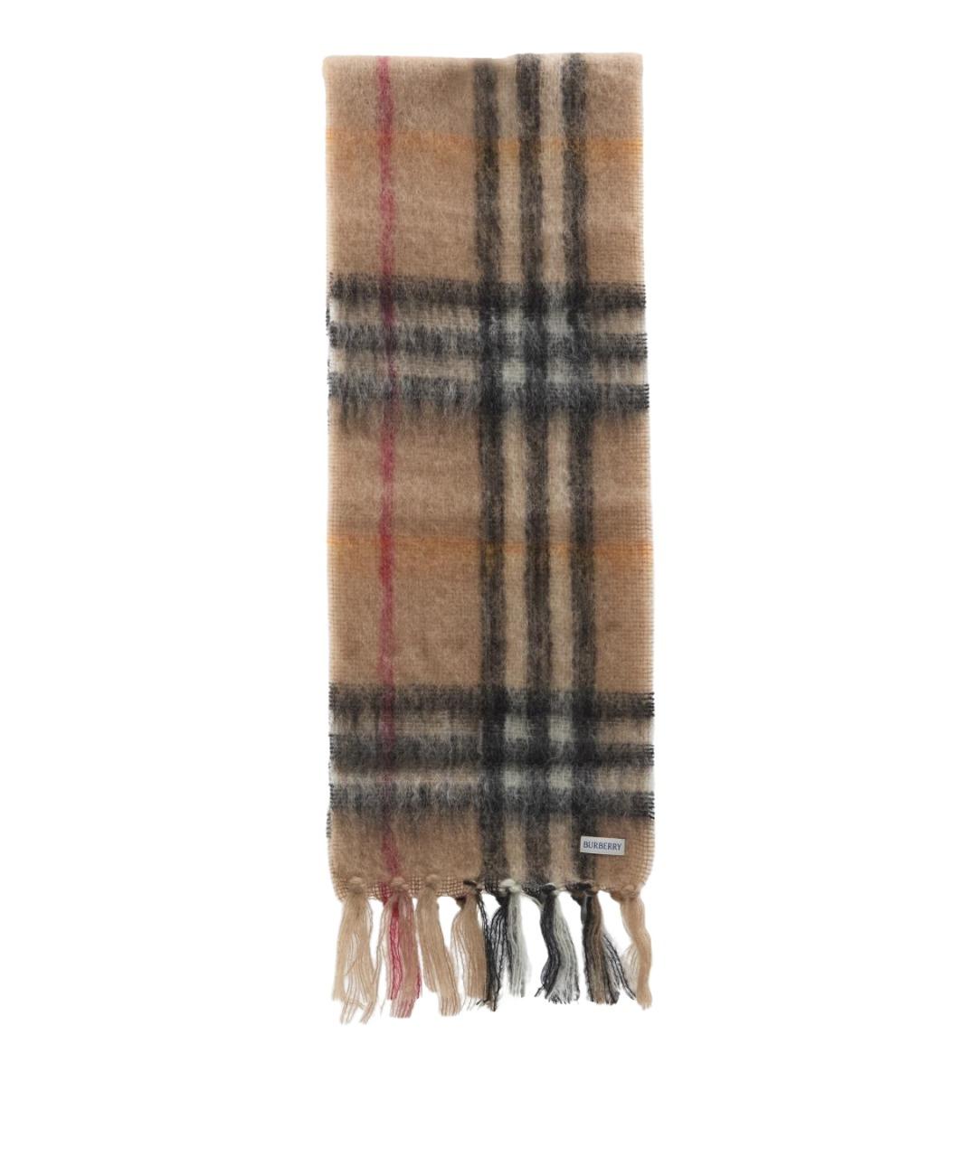 BURBERRY Бежевый шерстяной шарф, фото 1