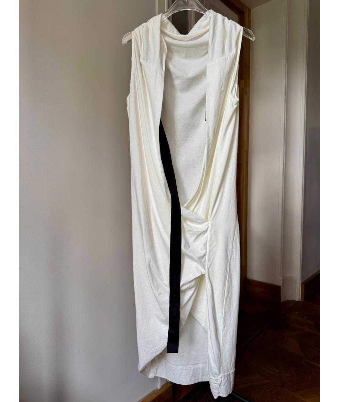 RICK OWENS DRKSHDW Белое хлопковое коктейльное платье, фото 2