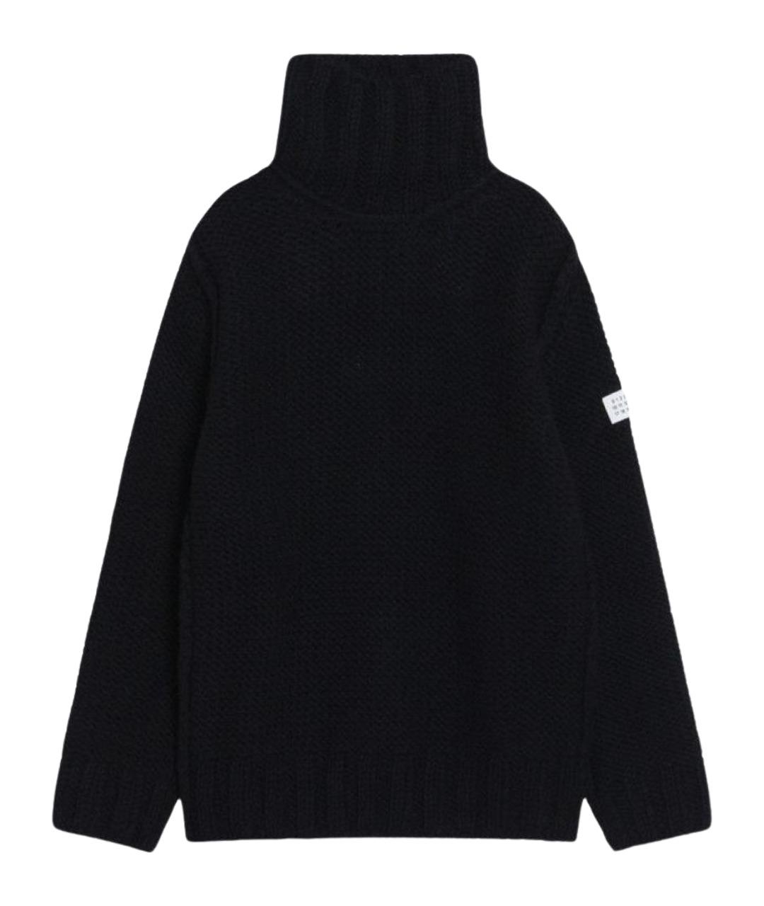 MM6 MAISON MARGIELA Черная шерстяная водолазка, фото 1