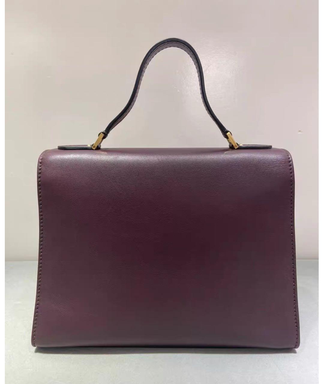 CHRISTIAN DIOR Бордовая кожаная сумка с короткими ручками, фото 5