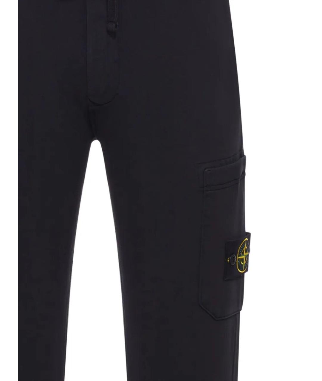 STONE ISLAND Черные хлопковые повседневные брюки, фото 2