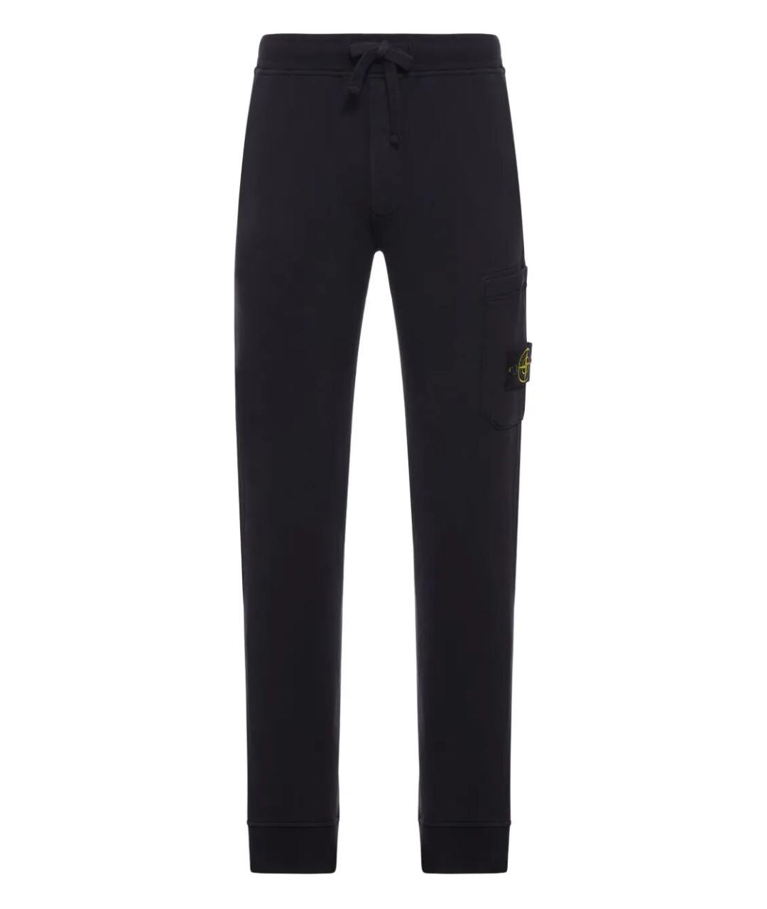STONE ISLAND Черные хлопковые повседневные брюки, фото 1