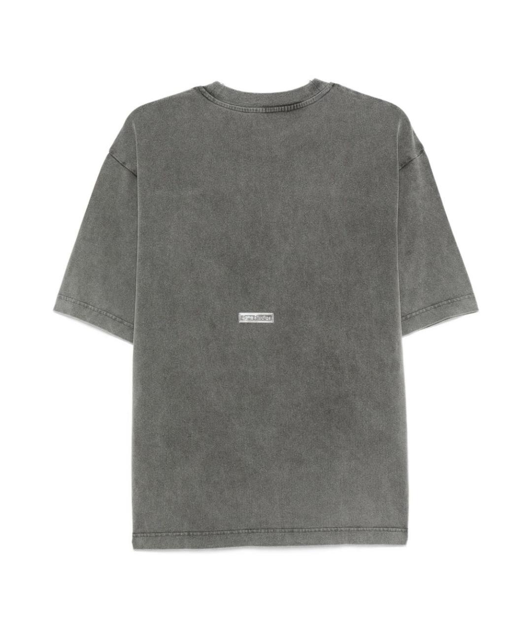 ACNE STUDIOS Серая хлопковая футболка, фото 2