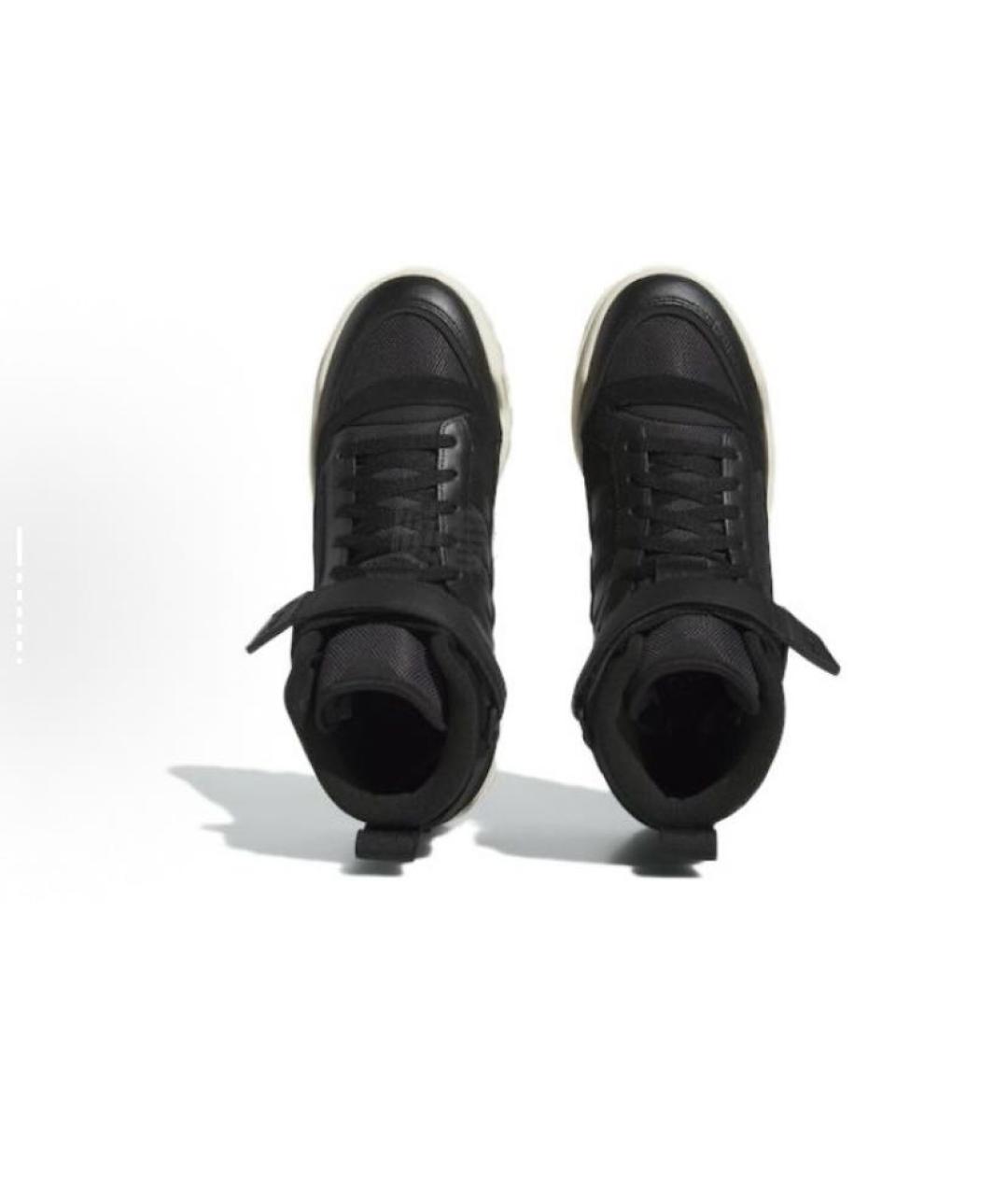ADIDAS Черные кожаные высокие кроссовки / кеды, фото 4
