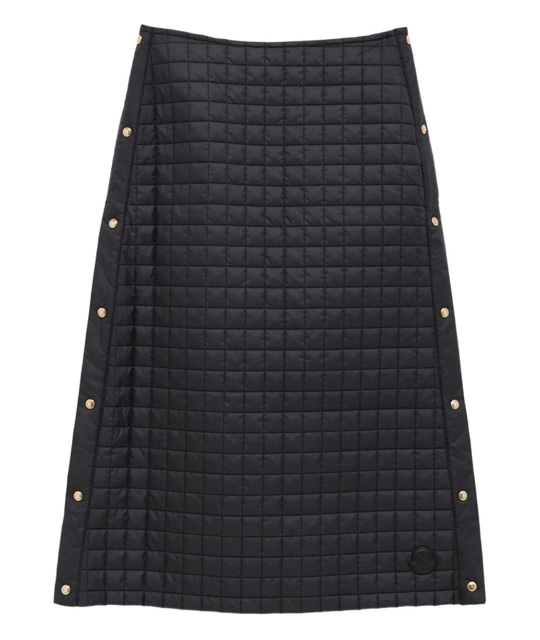 MONCLER Черная полиэстеровая юбка миди, фото 1