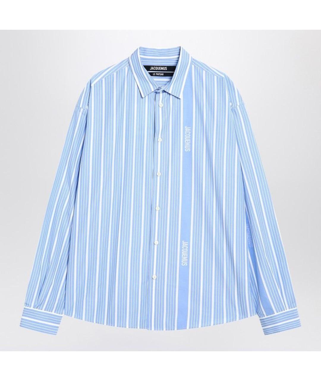 JACQUEMUS Голубая хлопковая кэжуал рубашка, фото 3
