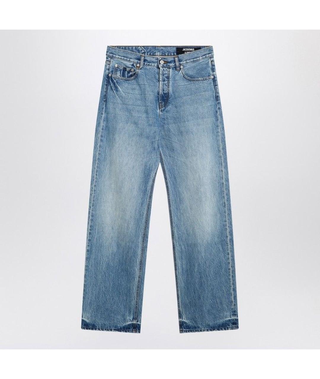 JACQUEMUS Голубые хлопковые прямые джинсы, фото 3
