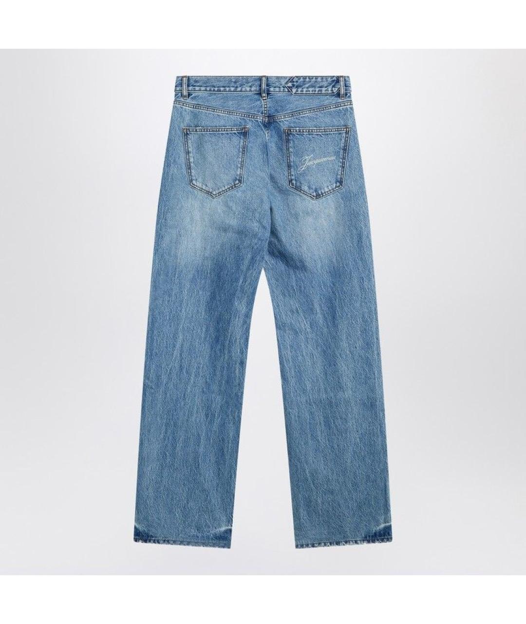 JACQUEMUS Голубые хлопковые прямые джинсы, фото 2
