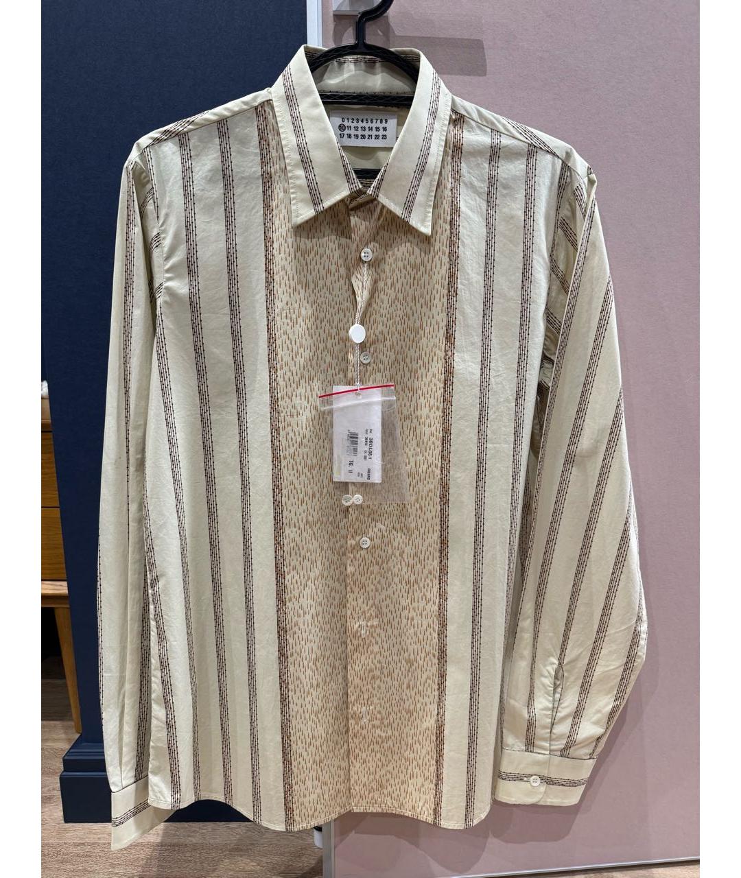 MAISON MARGIELA Бежевая хлопковая кэжуал рубашка, фото 8