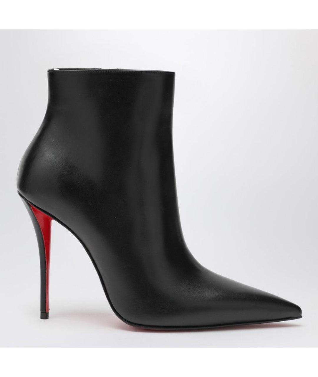 CHRISTIAN LOUBOUTIN Черные кожаные ботильоны, фото 3