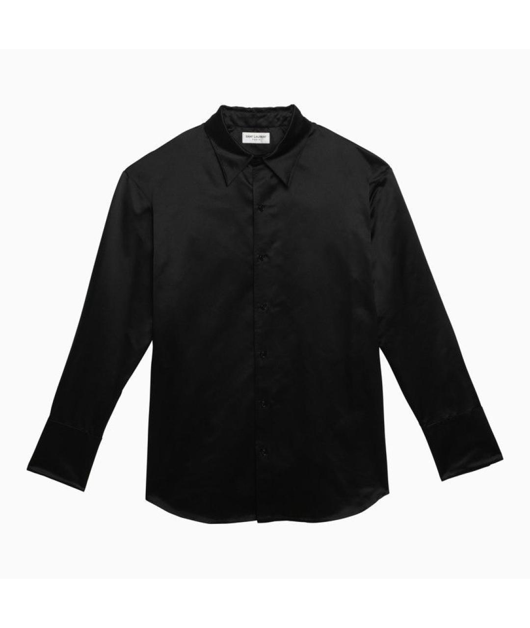 SAINT LAURENT Черная шелковая кэжуал рубашка, фото 3