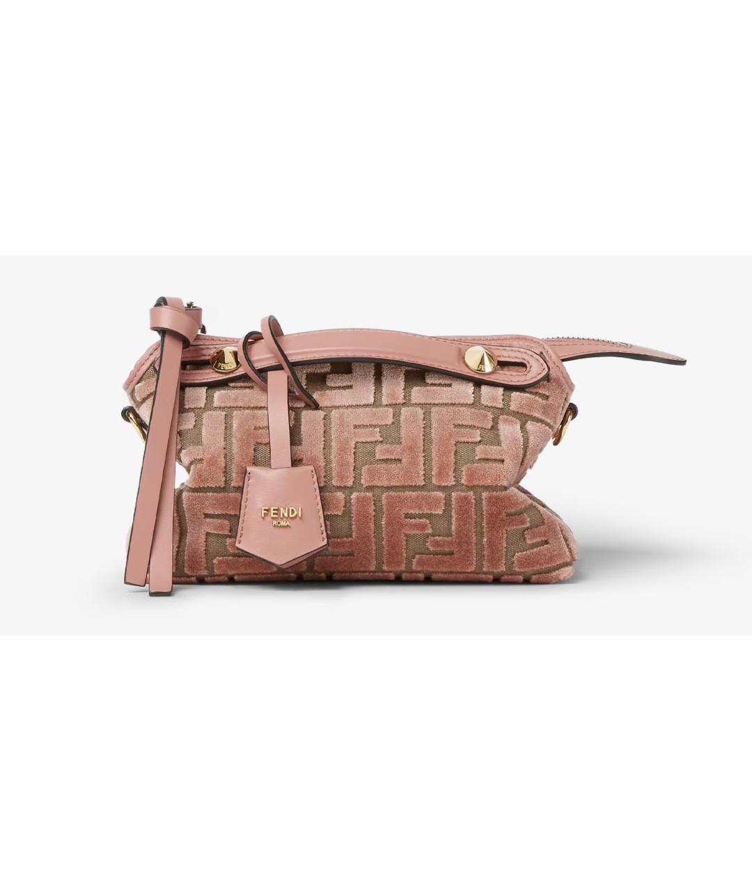 FENDI Розовая жаккардовая сумка тоут, фото 6