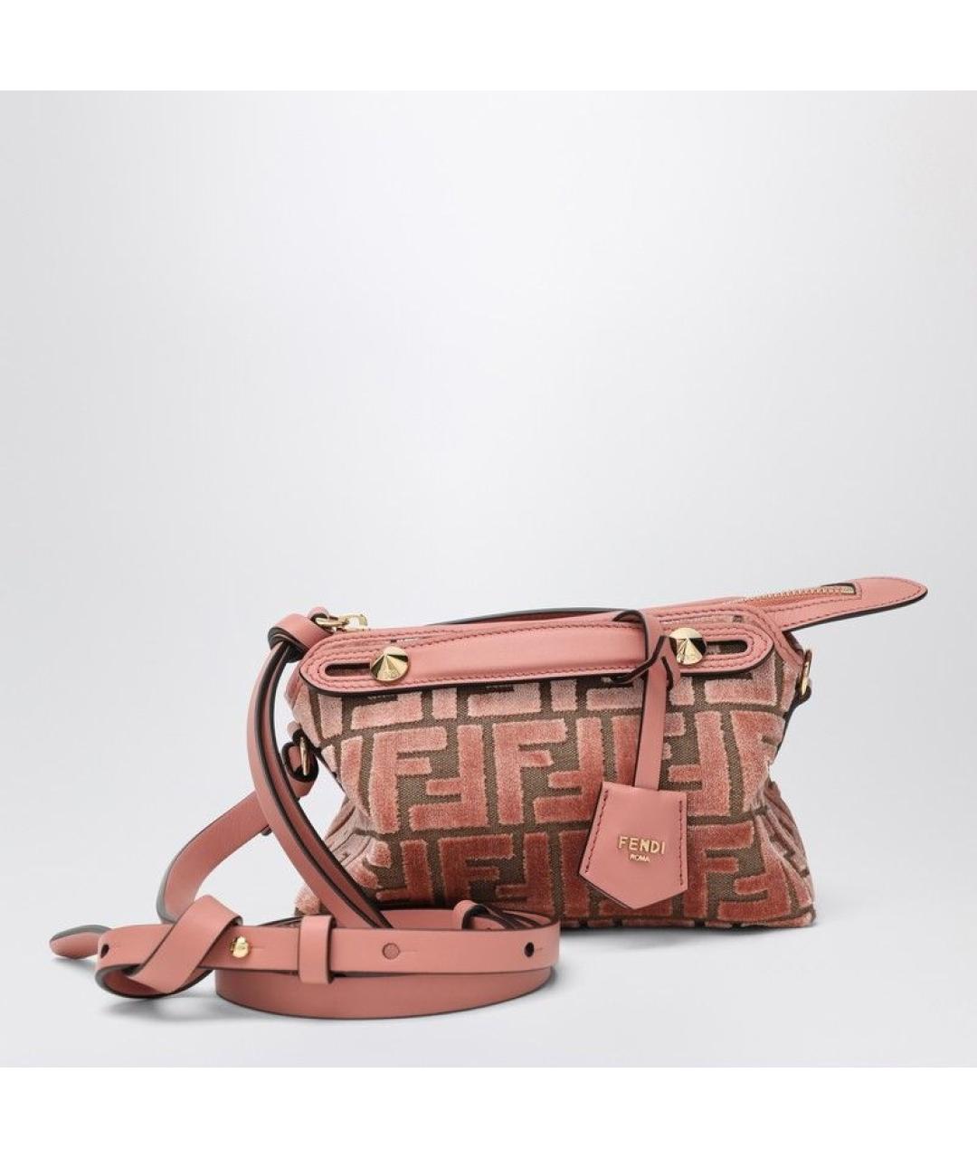 FENDI Розовая жаккардовая сумка тоут, фото 2