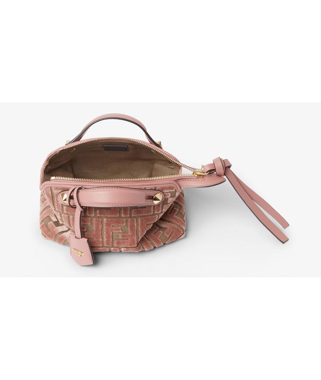 FENDI Розовая жаккардовая сумка тоут, фото 4