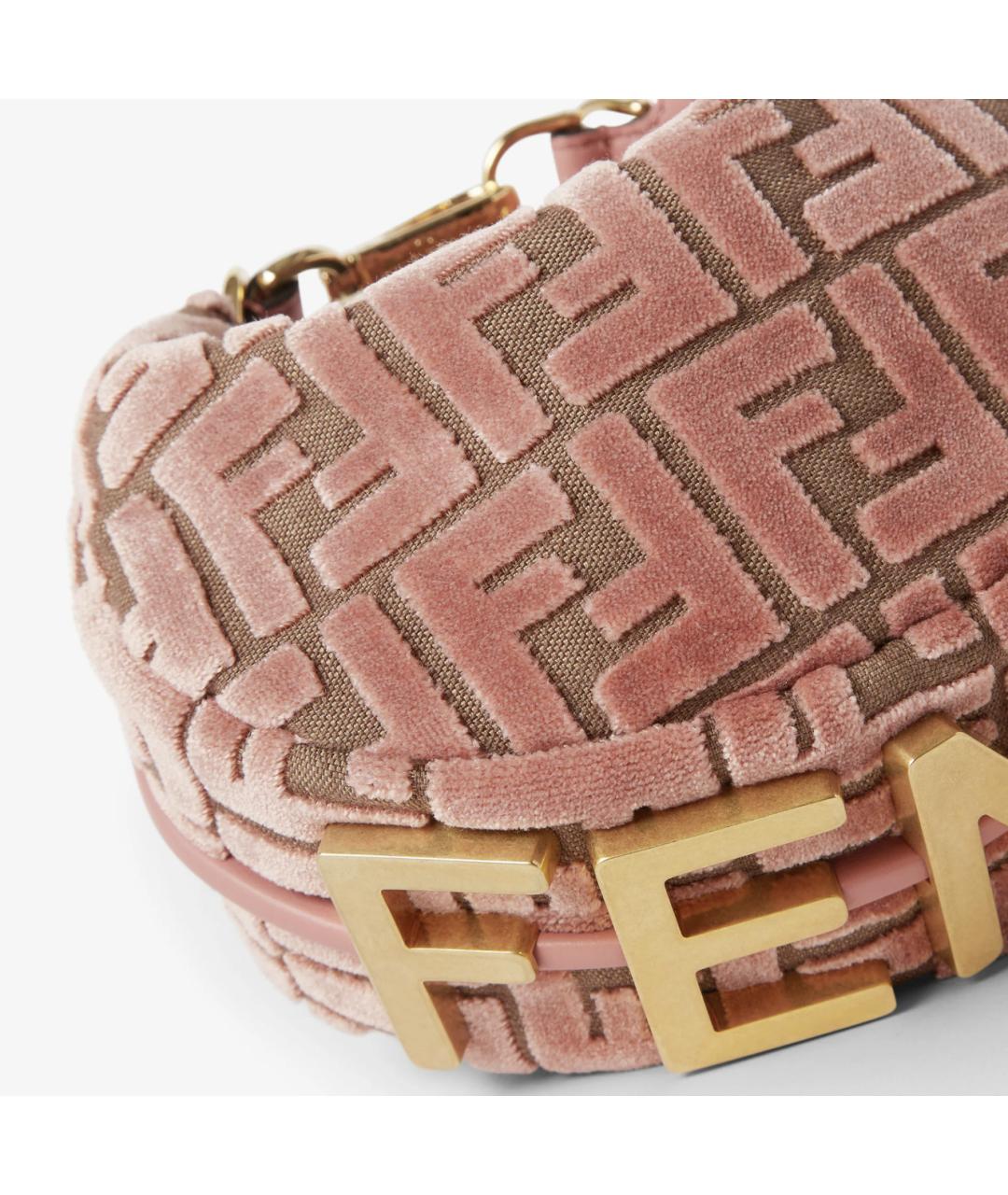 FENDI Розовая жаккардовая сумка через плечо, фото 4