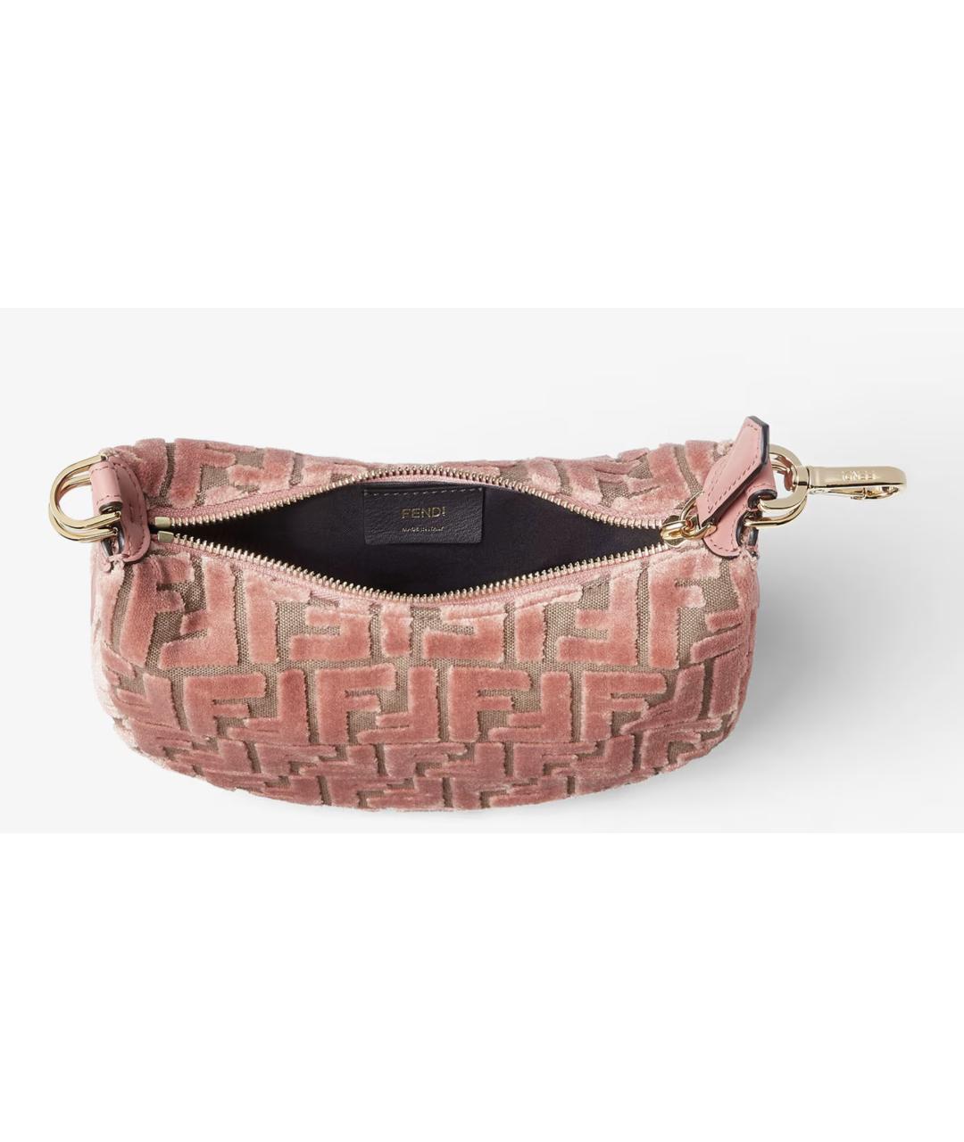 FENDI Розовая жаккардовая сумка через плечо, фото 3