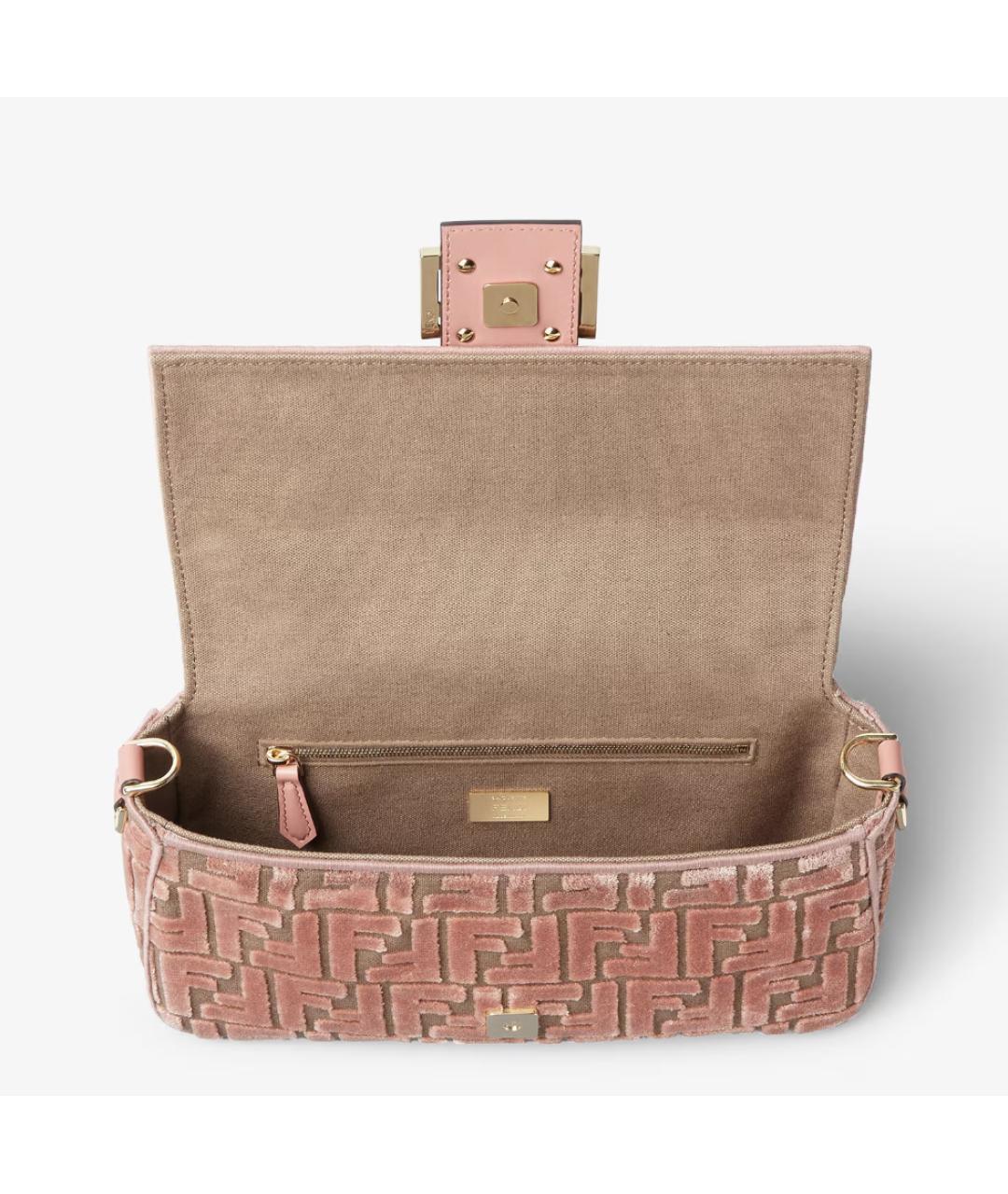 FENDI Розовая жаккардовая сумка через плечо, фото 4
