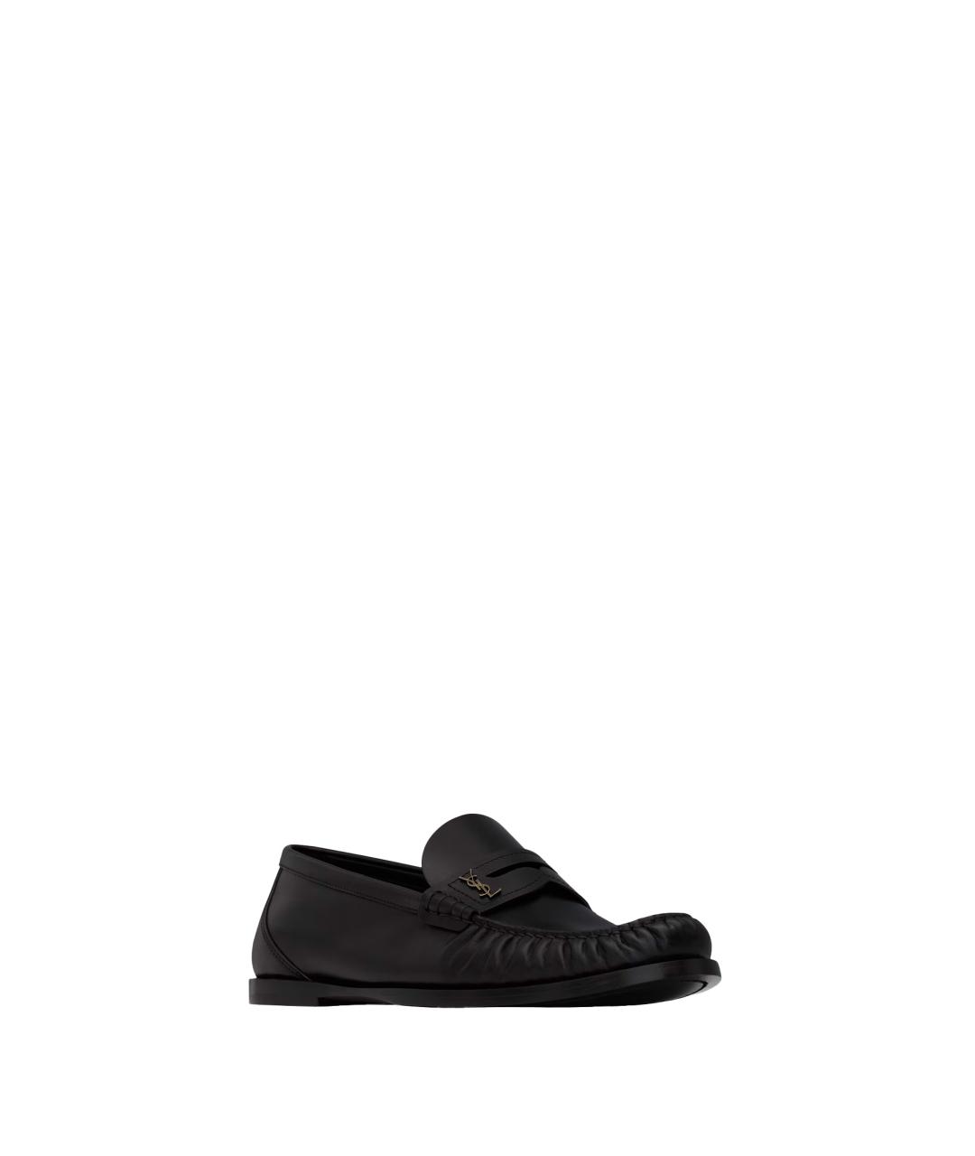 SAINT LAURENT Черные кожаные лоферы, фото 2