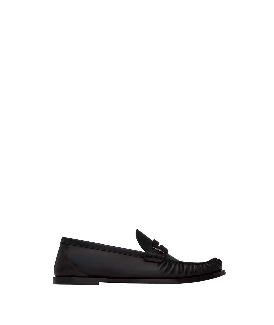 SAINT LAURENT Черные кожаные лоферы, фото 1
