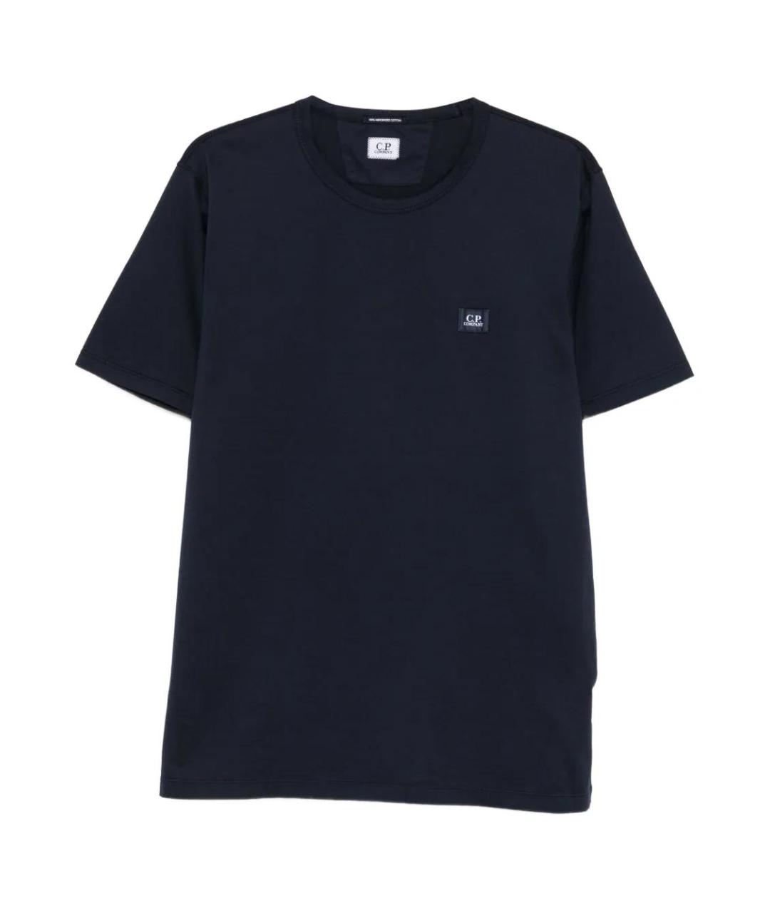 CP COMPANY Темно-синяя хлопковая футболка, фото 1