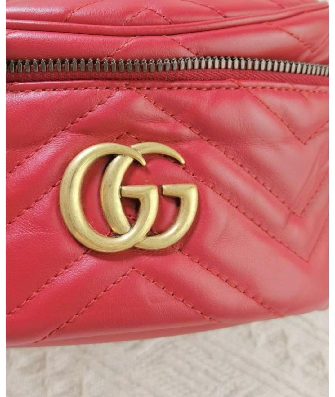 GUCCI Красный кожаный рюкзак, фото 7
