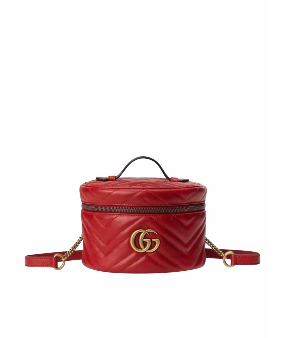 GUCCI Красный кожаный рюкзак, фото 1