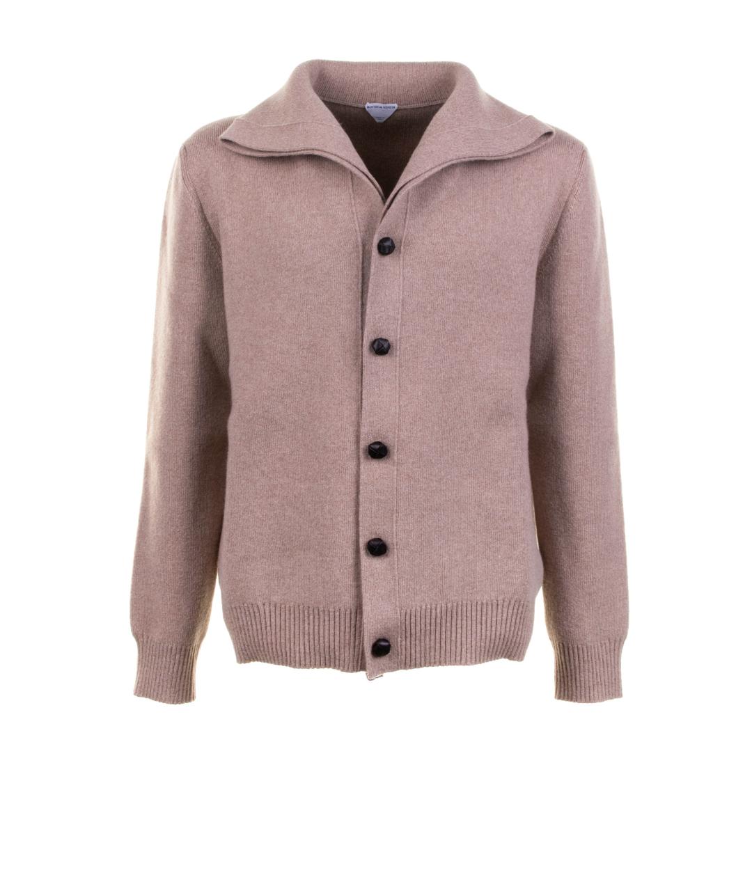BOTTEGA VENETA Бежевый шерстяной кардиган, фото 1