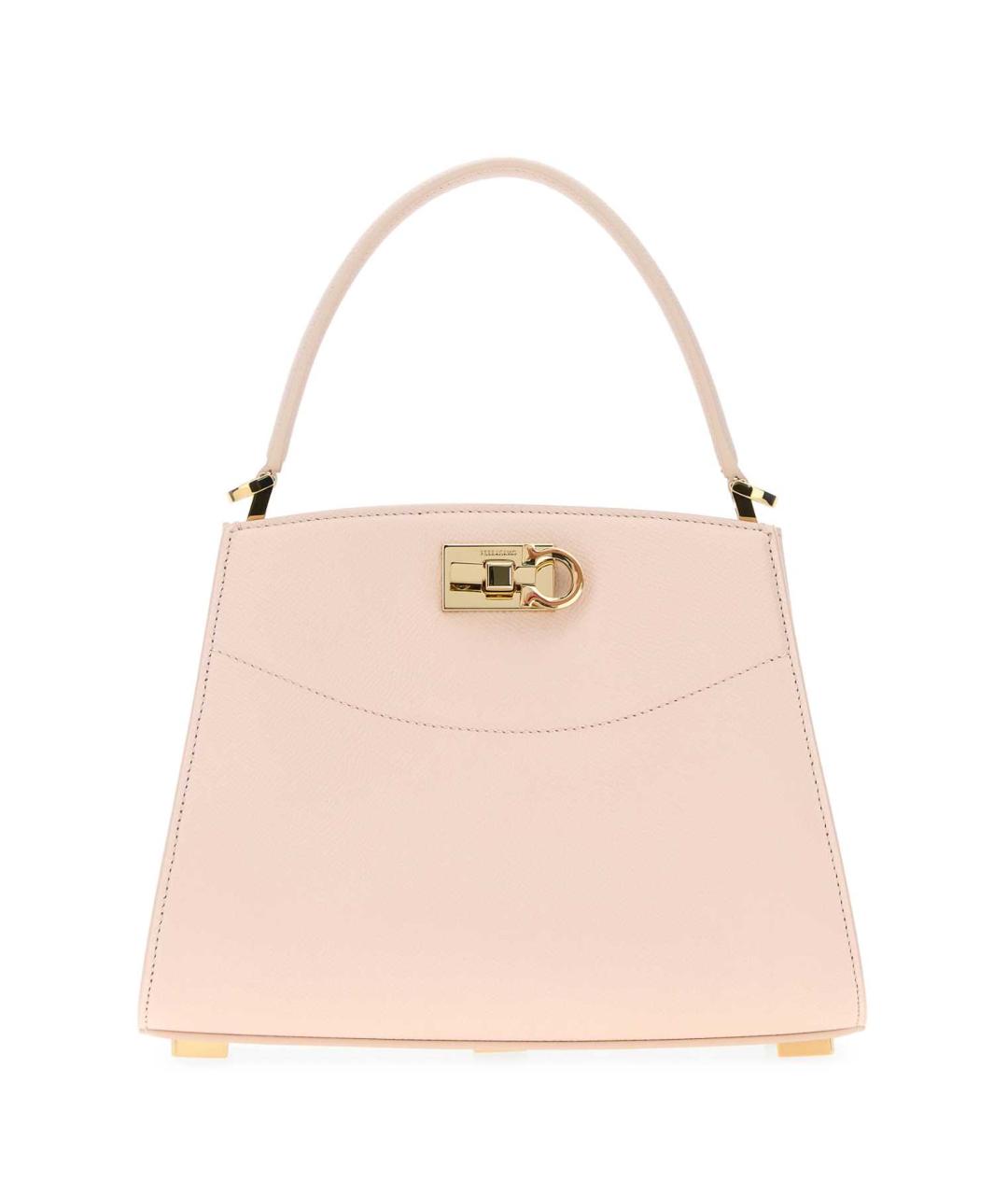 FERRAGAMO Розовая кожаная сумка тоут, фото 1
