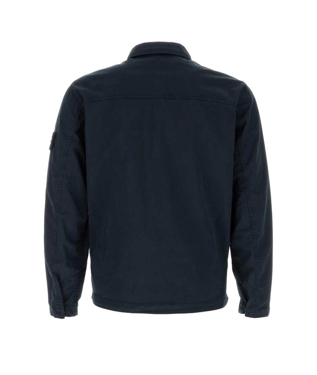 STONE ISLAND Темно-синяя хлопковая куртка, фото 2