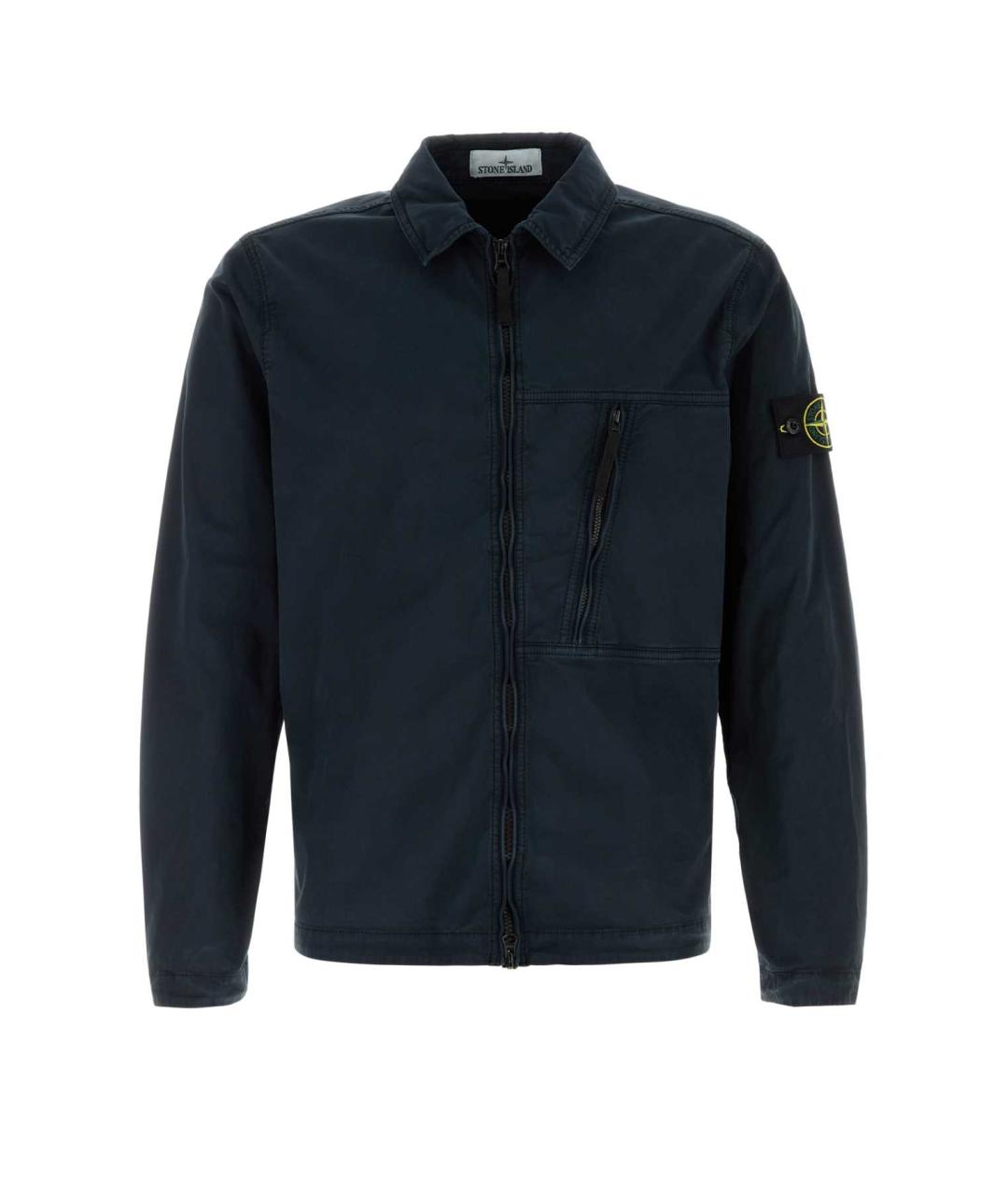 STONE ISLAND Темно-синяя хлопковая куртка, фото 1
