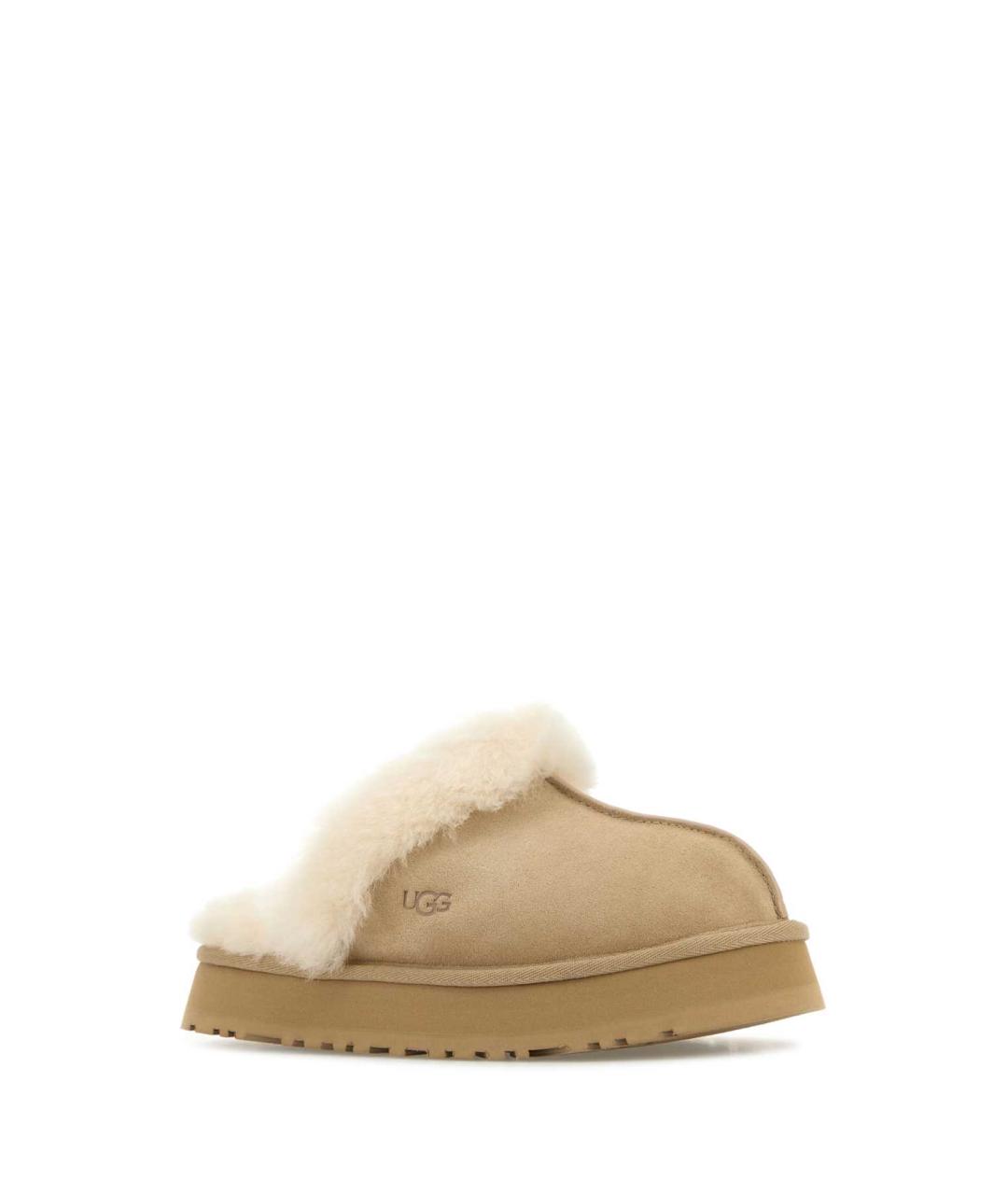 UGG AUSTRALIA Бежевые кожаные сабо, фото 2