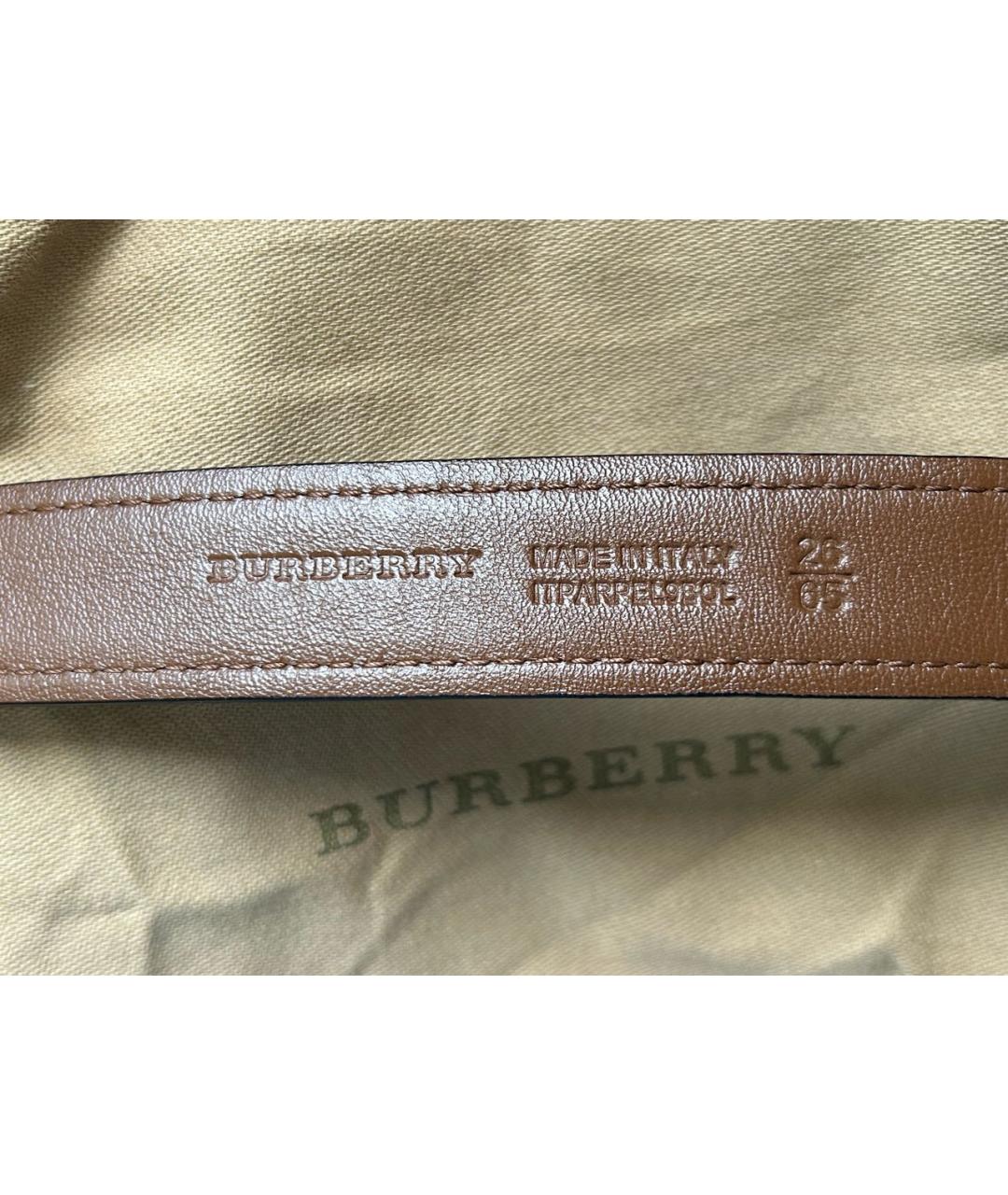 BURBERRY Бежевый кожаный ремень, фото 3