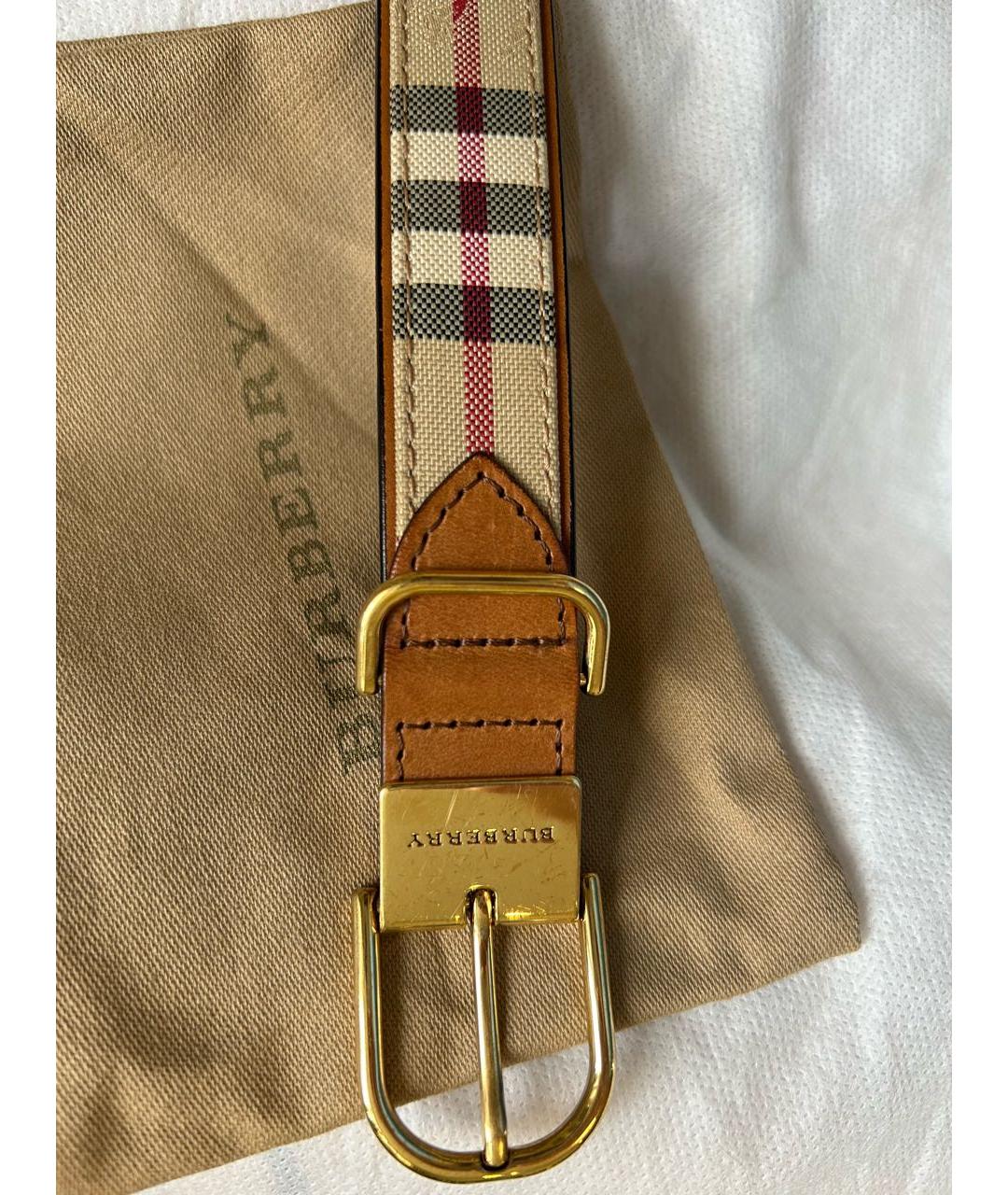 BURBERRY Бежевый кожаный ремень, фото 2