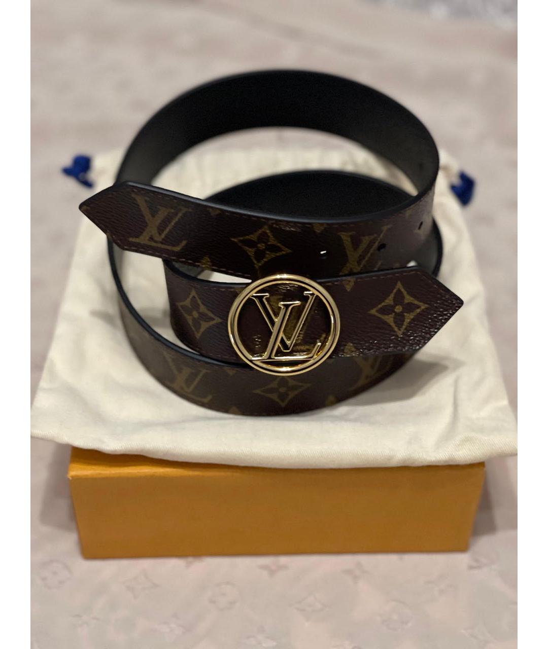 LOUIS VUITTON Коричневый кожаный ремень, фото 2